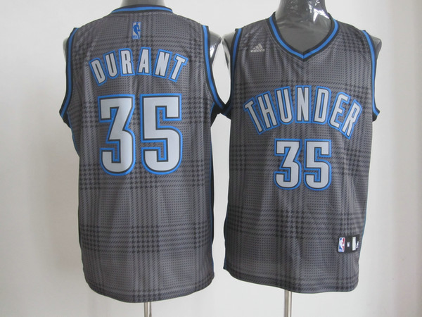 NBA Oklahoma City Thunder 35 Kevin Durant Swingman Black Square Jersey